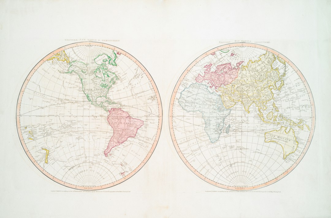 Antique world maps for an illustrated history gift article